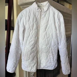 Gap White Lightweight Puffy Puffer Jacket Size Small
